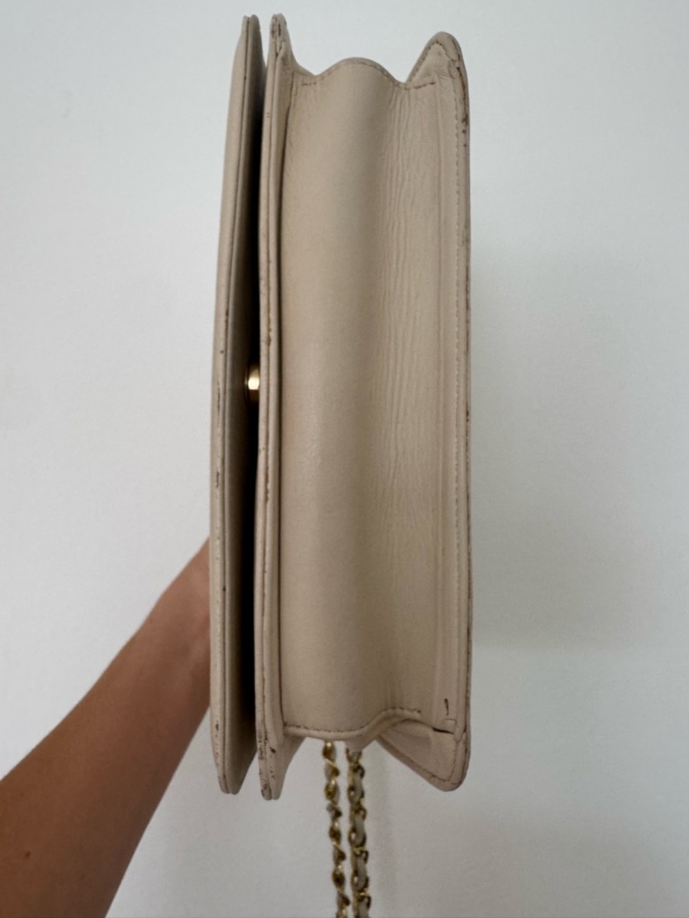 Vintage Chanel Pre-1986 CC Logo Lambskin Crossbody with Gold Tassel - Picture 11 of 16